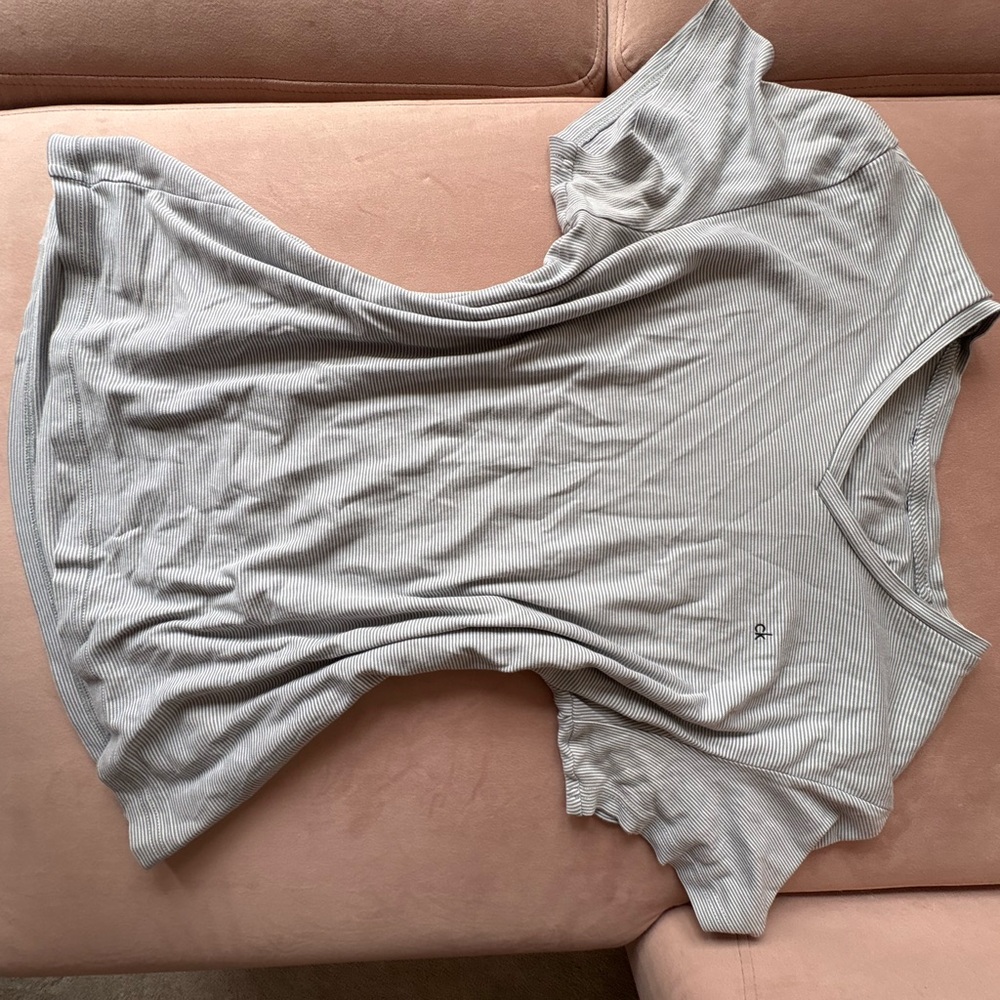 Calvin Klein Collection Gray Striped Top